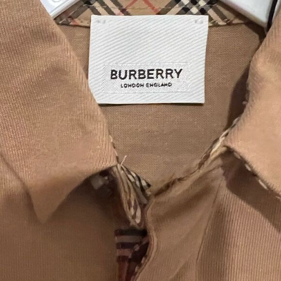 Burberry Beige & Black Checker Baby Polo, Long Sleeves, NWT, 18 mo - Picture 4 of 5